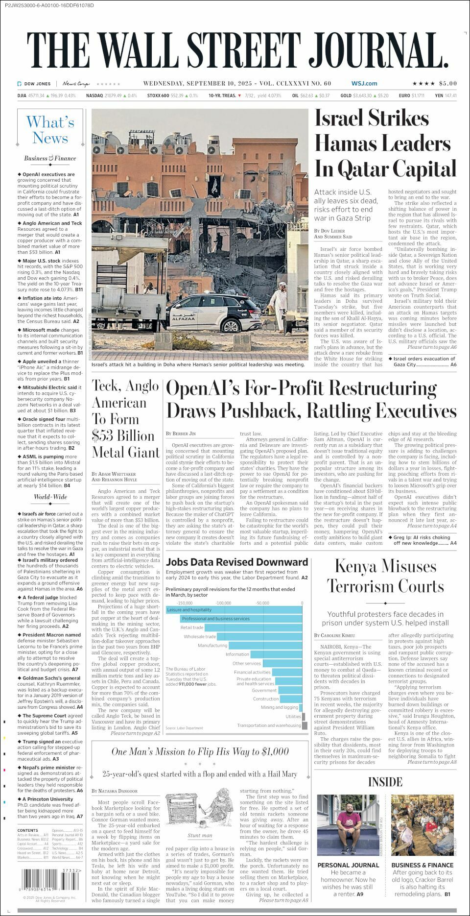 The Wall Street Journal, edición del miércoles 10 de septiembre de 2025