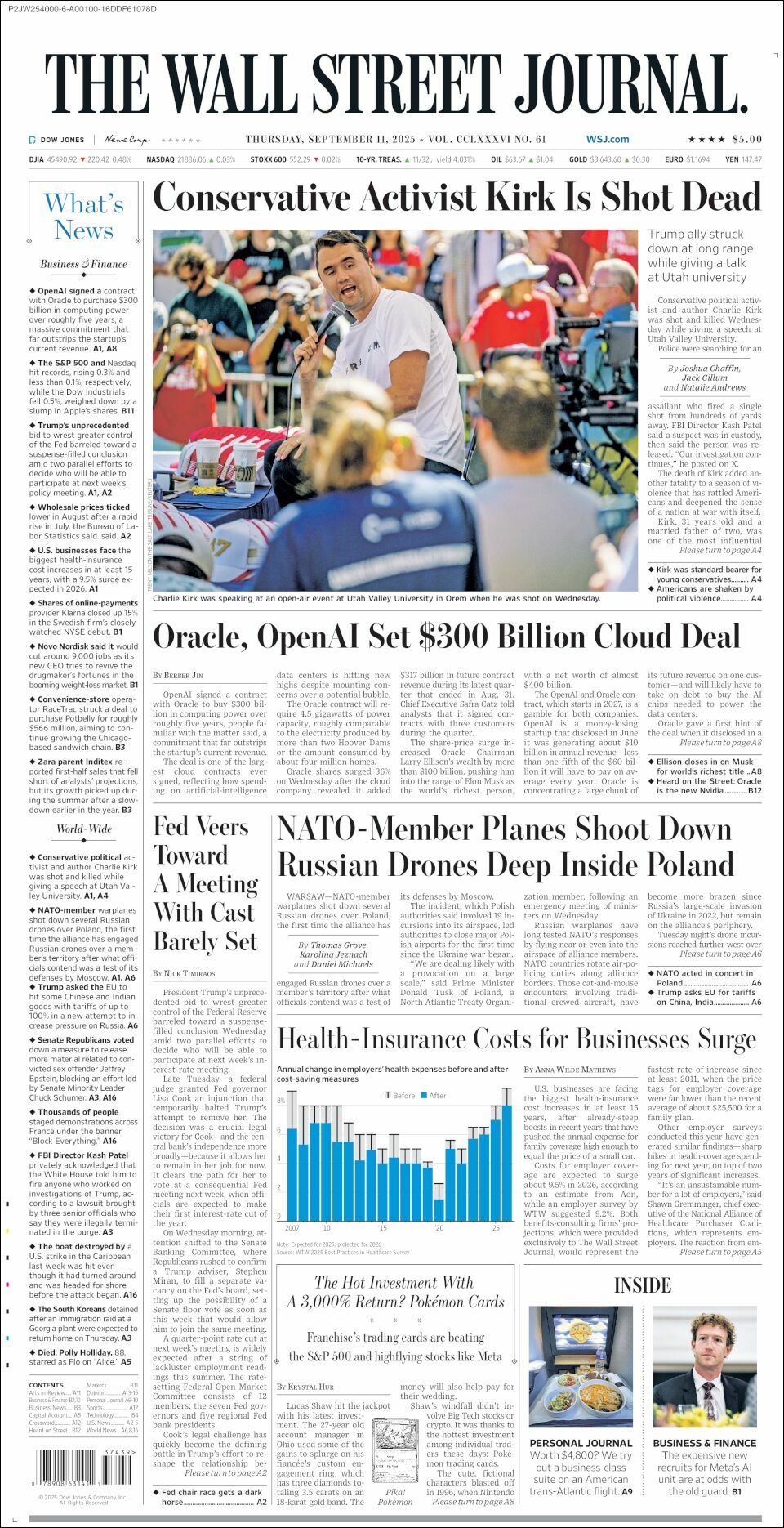 The Wall Street Journal, edición del jueves 11 de septiembre de 2025