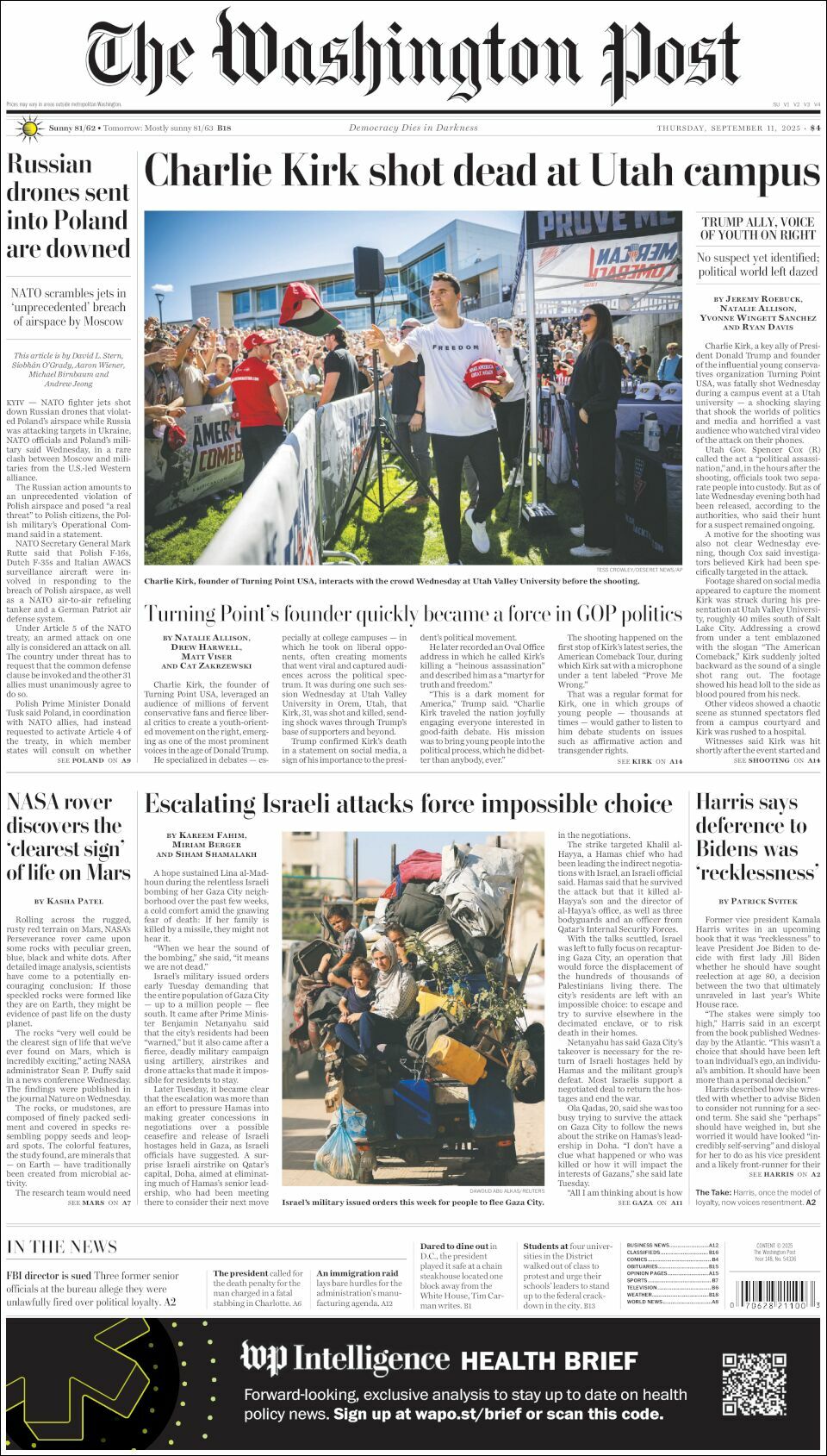 The Washington Post, edición del jueves 11 de septiembre de 2025