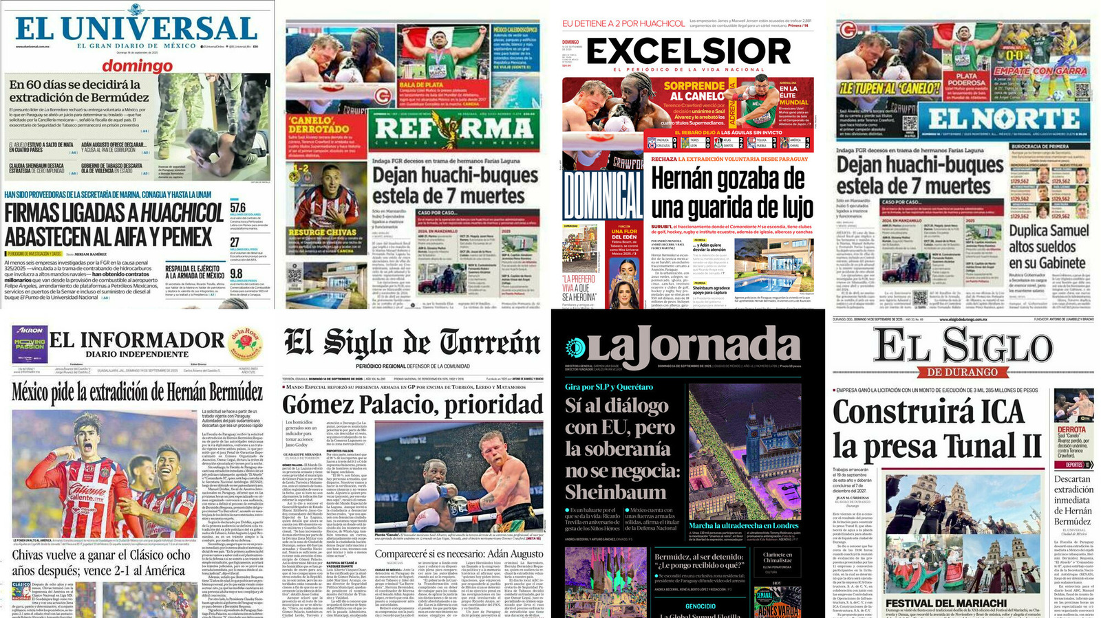 Portadas de periódicos impresos más importantes de México hoy