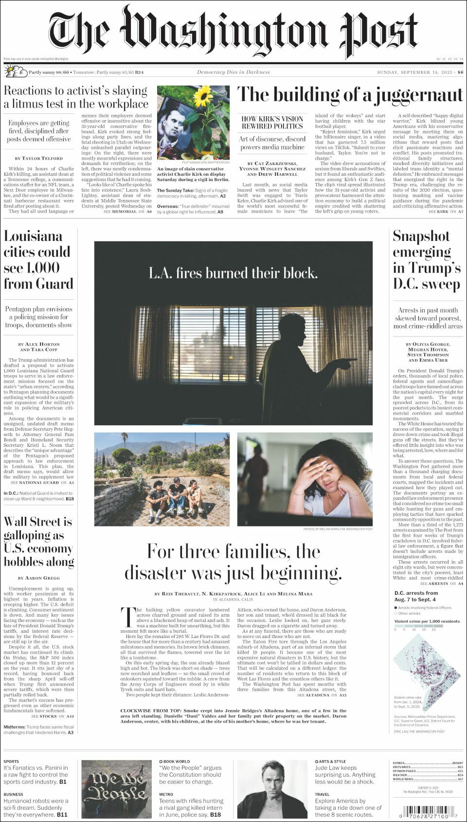 The Washington Post, edición del domingo 14 de septiembre de 2025