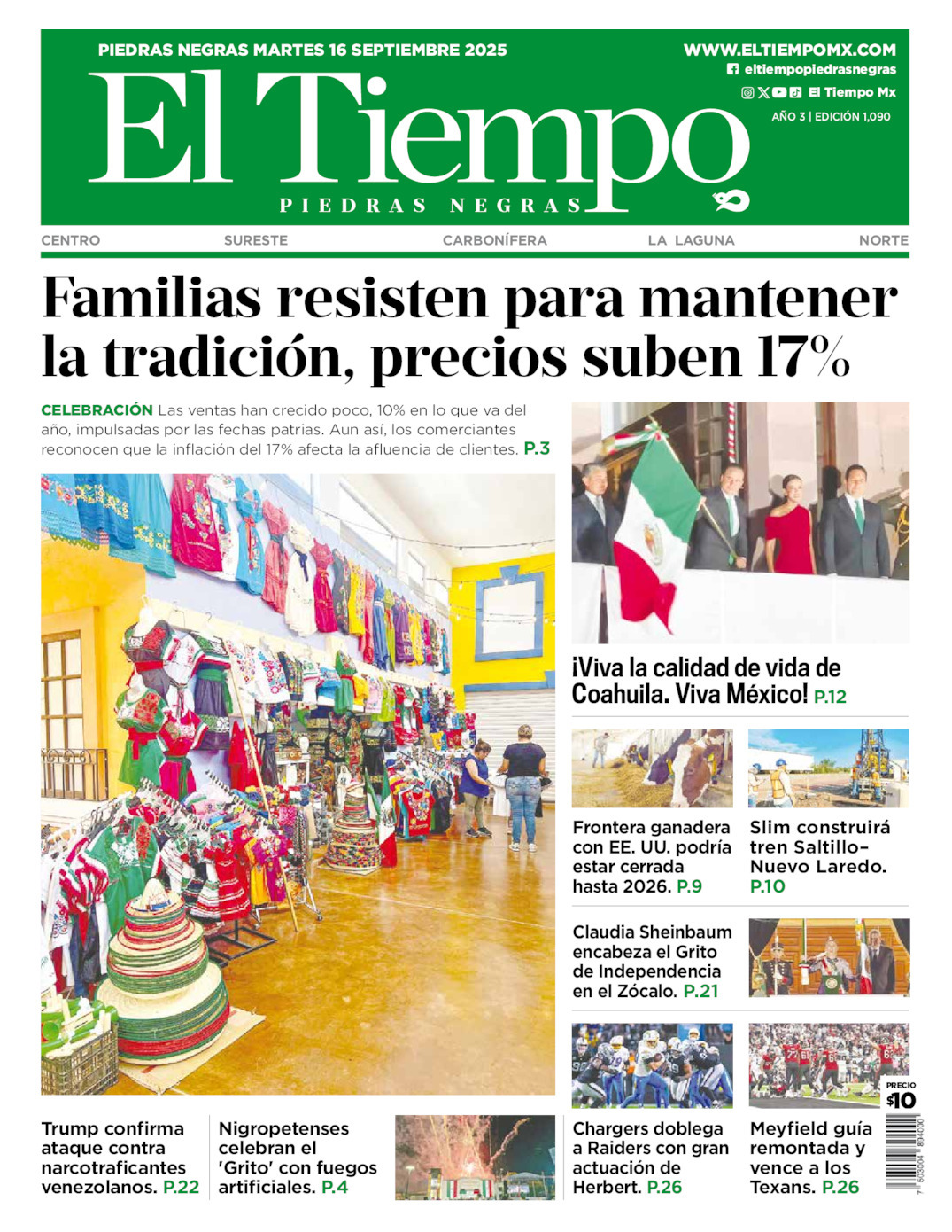 El Tiempo Piedras Negras, edición del martes 16 de septiembre de 2025 El Tiempo Piedras Negras, edición del martes 16 de septiembre de 2025