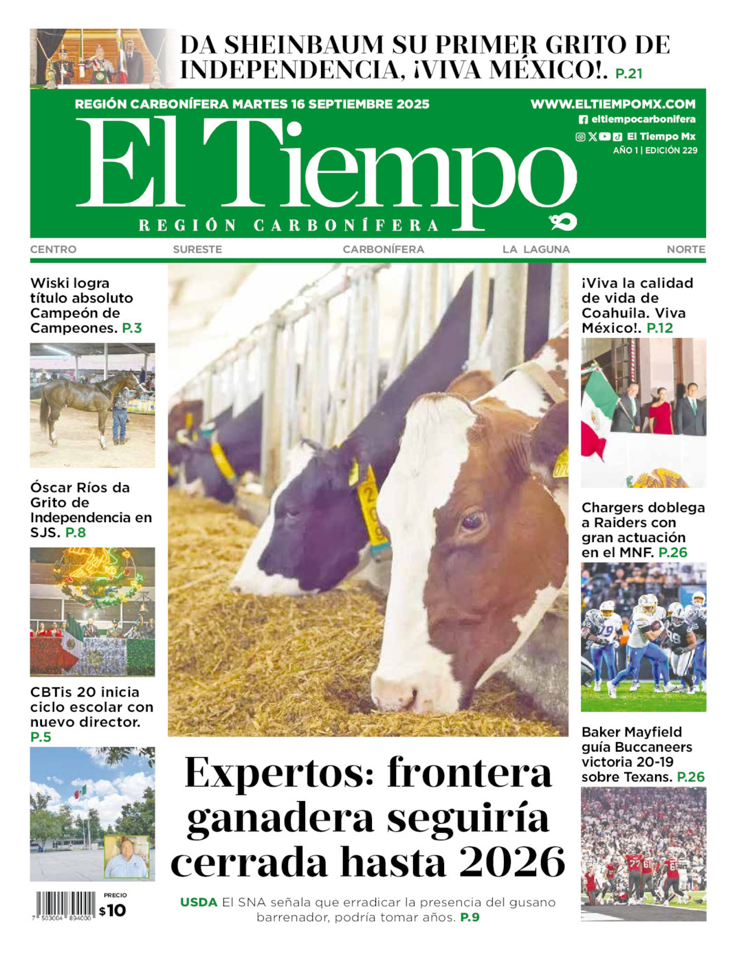 El Tiempo Región Carbonífera, edición del martes 16 de septiembre de 2025 El Tiempo Región Carbonífera, edición del martes 16 de septiembre de 2025