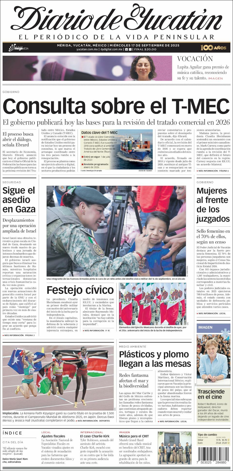 El Diario de Yucatán, edición del miércoles 17 de septiembre de 2025