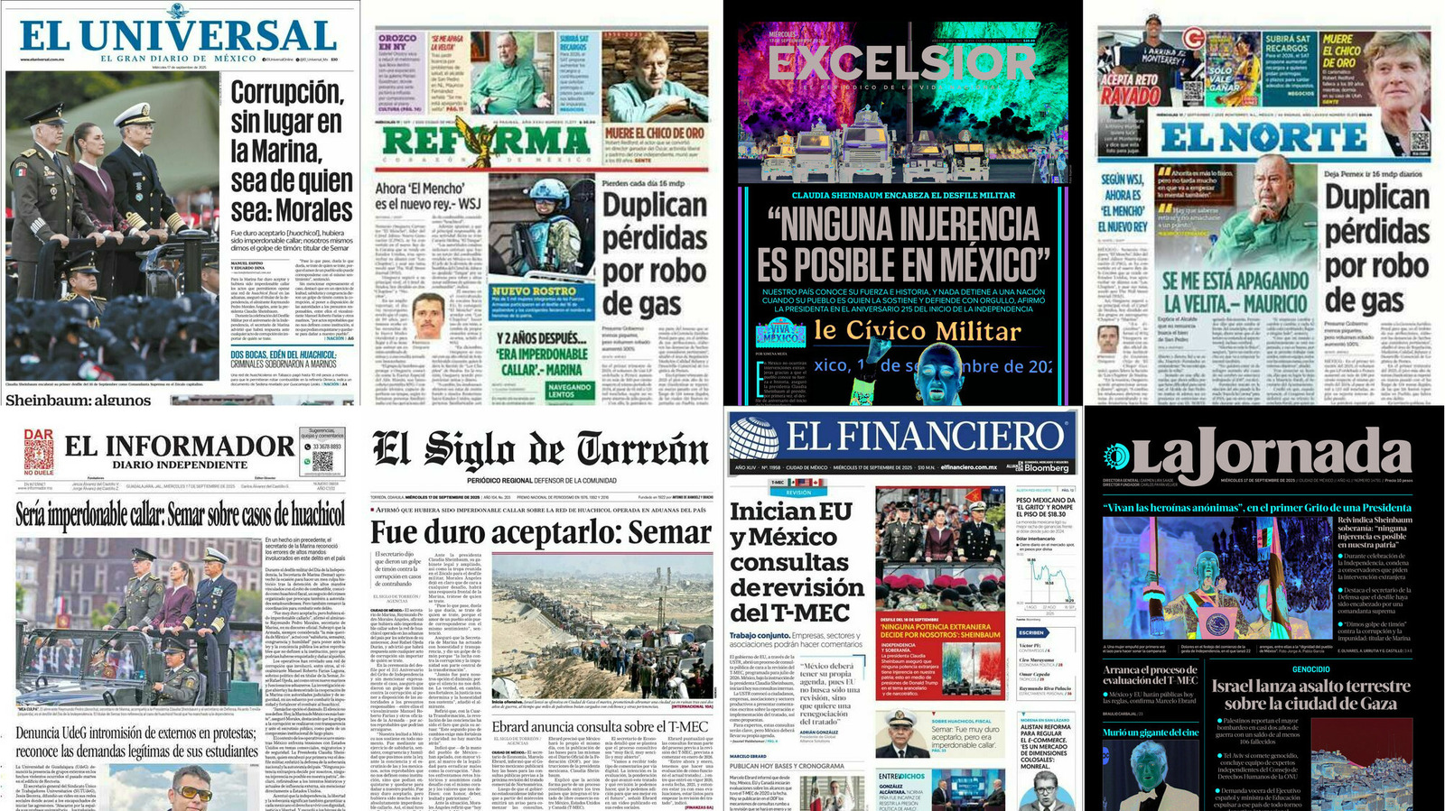 Portadas de periódicos impresos más importantes de México hoy