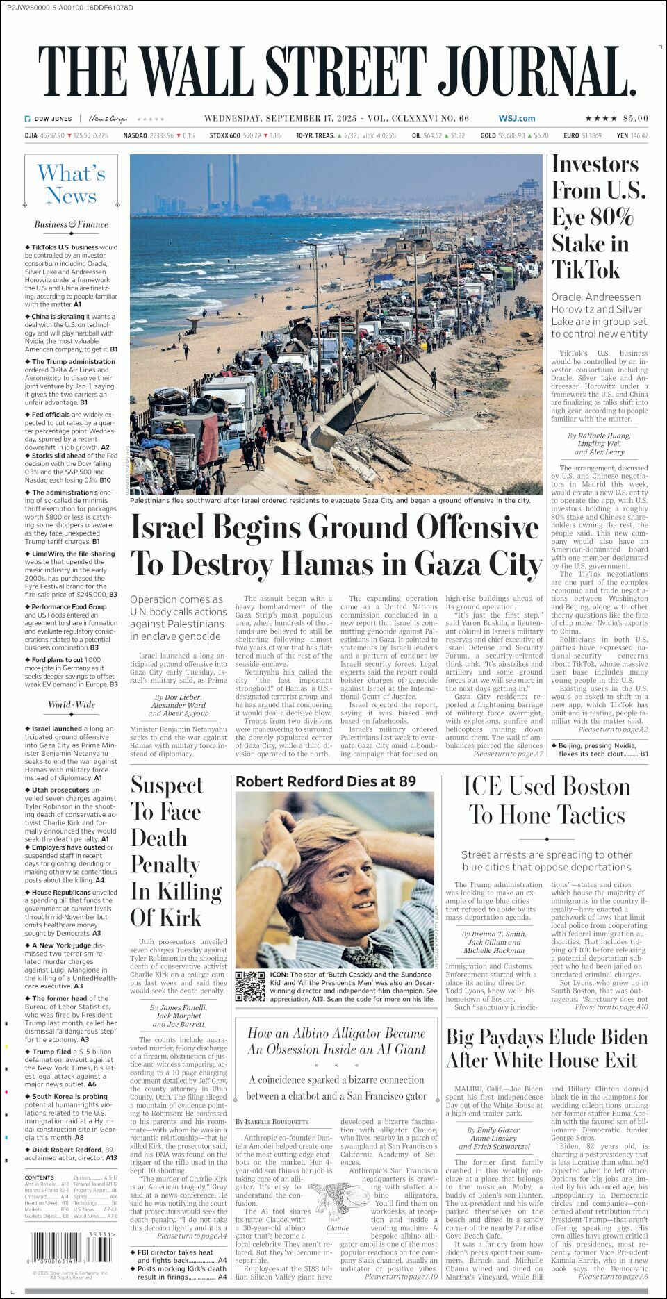 The Wall Street Journal, edición del miércoles 17 de septiembre de 2025