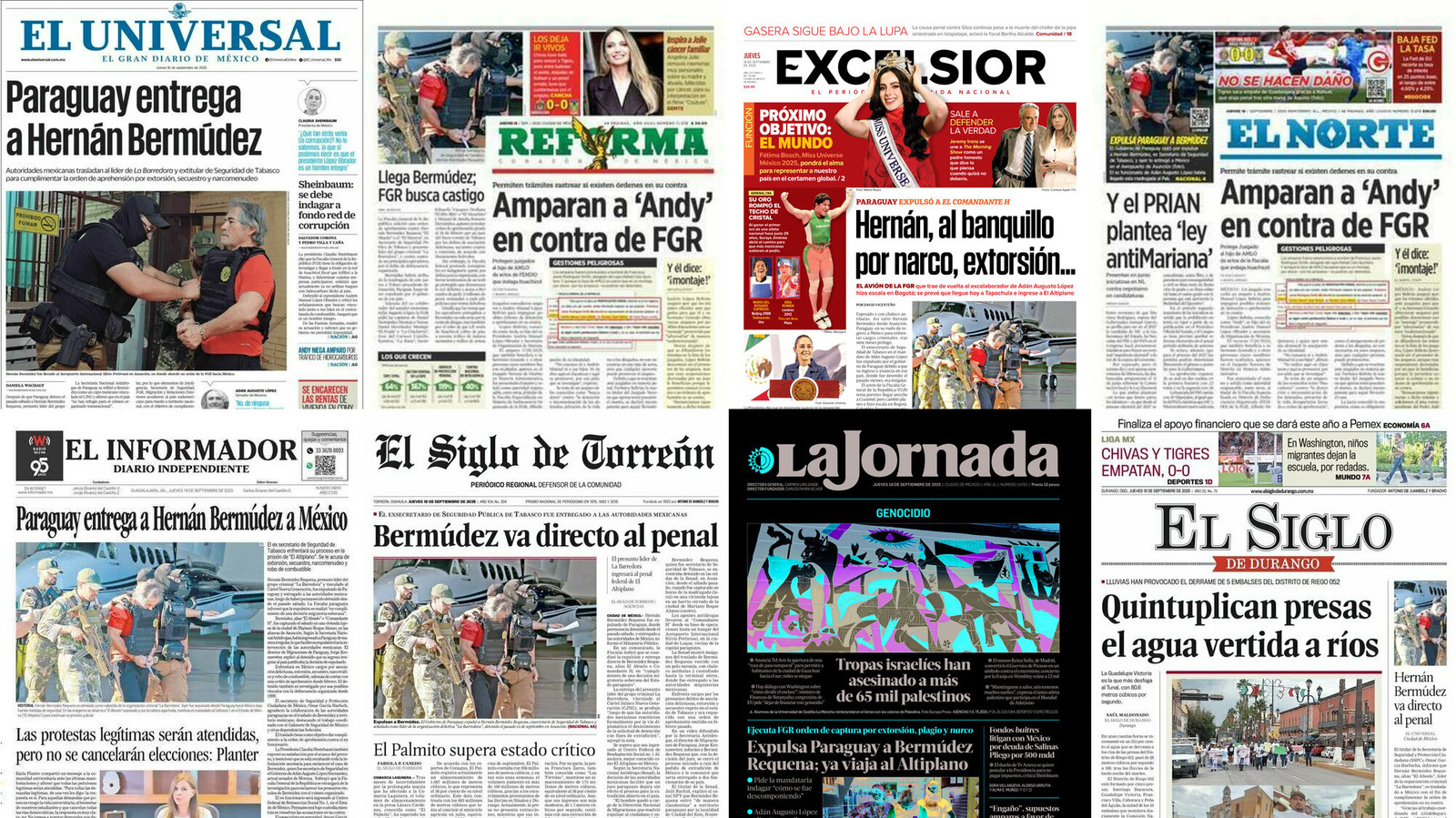 Portadas de periódicos impresos más importantes de México hoy