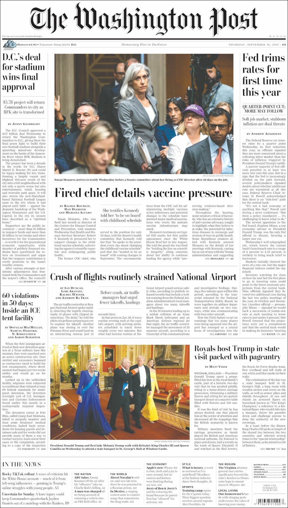 The Washington Post, edición del jueves 18 de septiembre de 2025