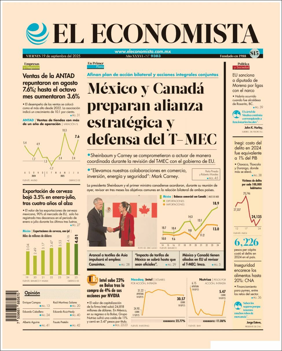 El Economista, edición del viernes 19 de septiembre de 2025