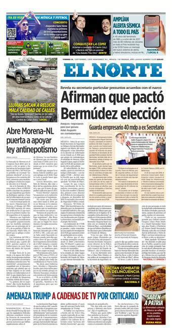 El Norte, edición del viernes 19 de septiembre de 2025