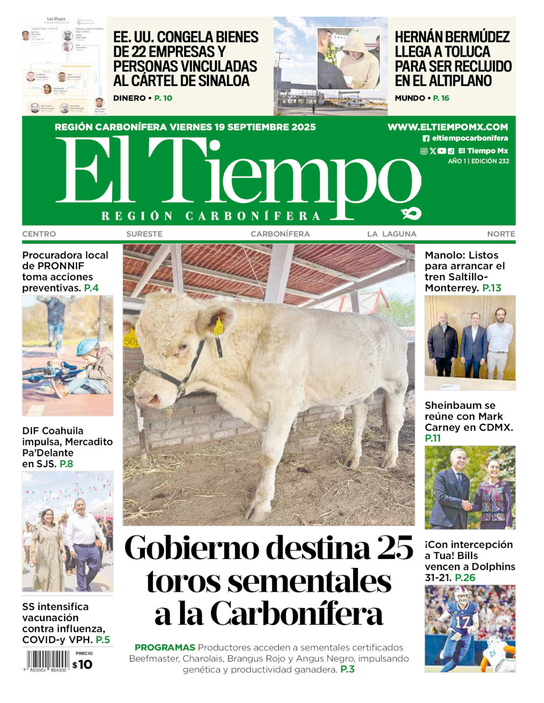 El Tiempo Región Carbonífera, edición del viernes 19 de septiembre de 2025