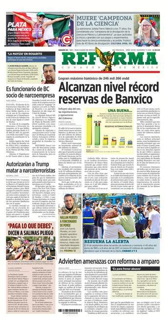 Reforma, edición del sábado 20 de septiembre de 2025