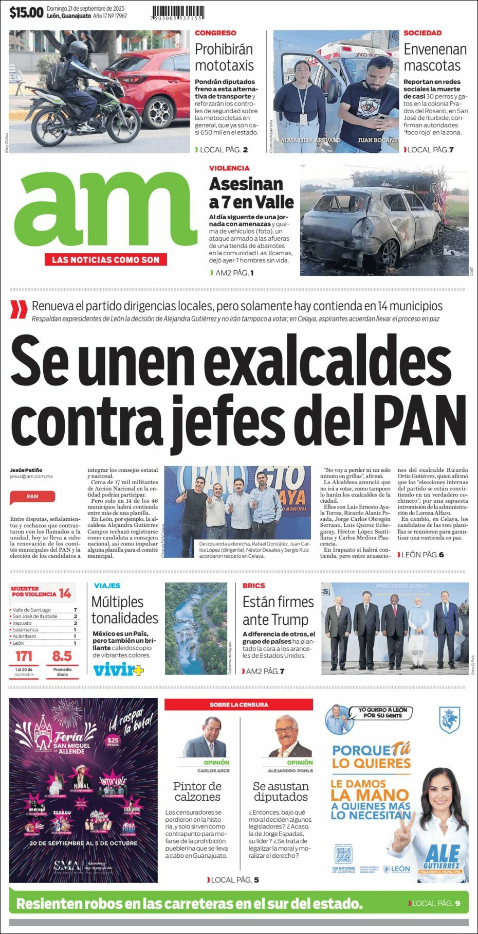 AM de León, edición del domingo 21 de septiembre de 2025