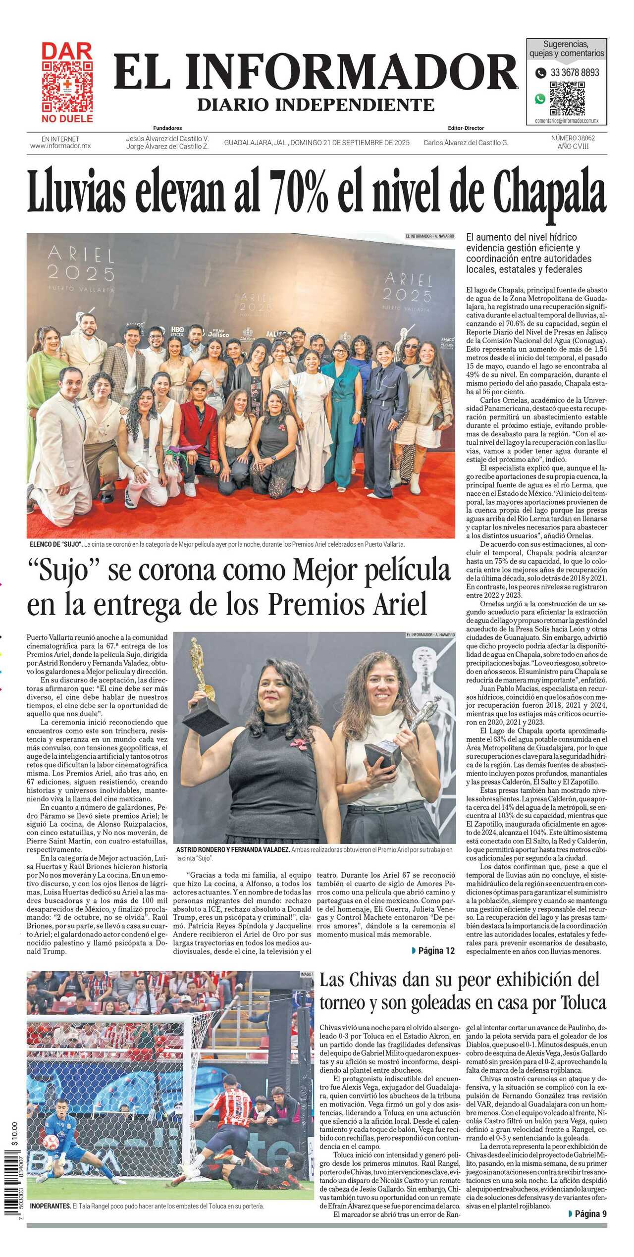 El Informador, edición del domingo 21 de septiembre de 2025