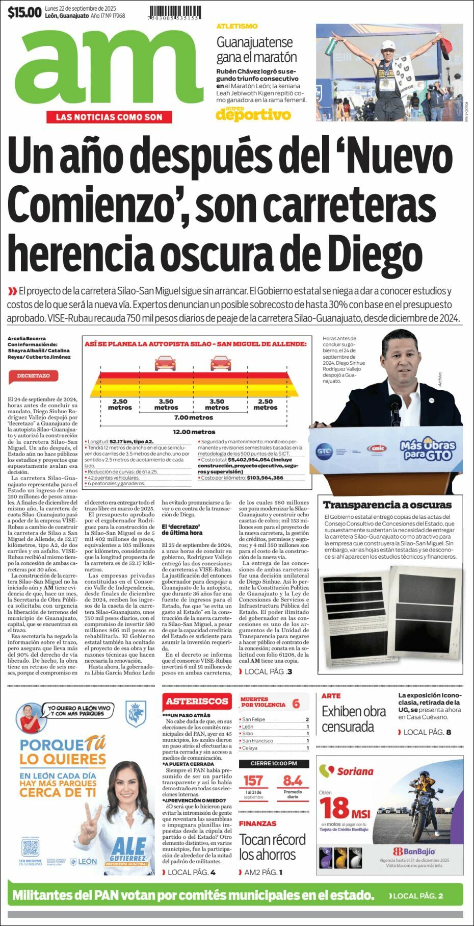 AM de León, edición del lunes 22 de septiembre de 2025