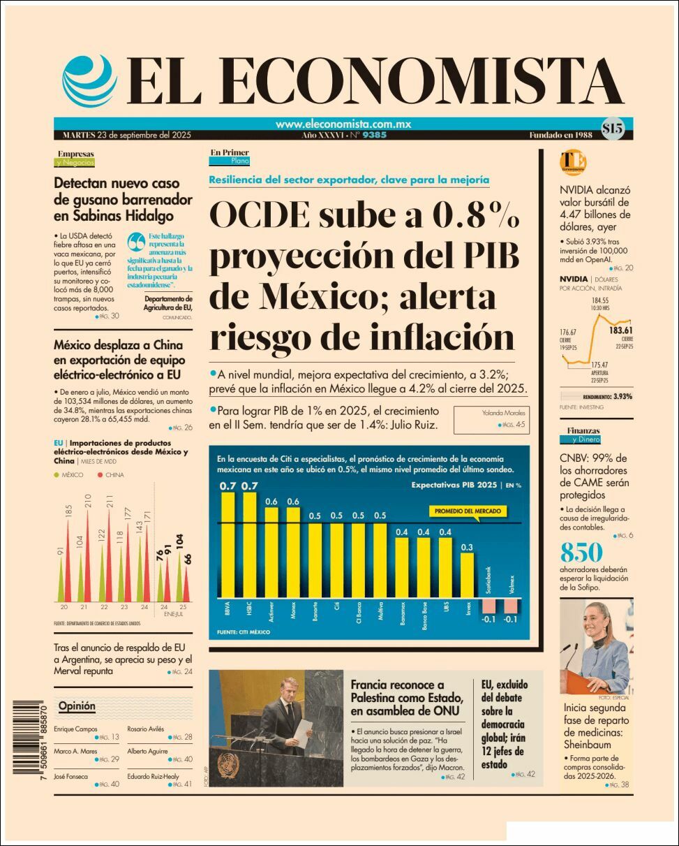 El Economista, edición del martes 23 de septiembre de 2025