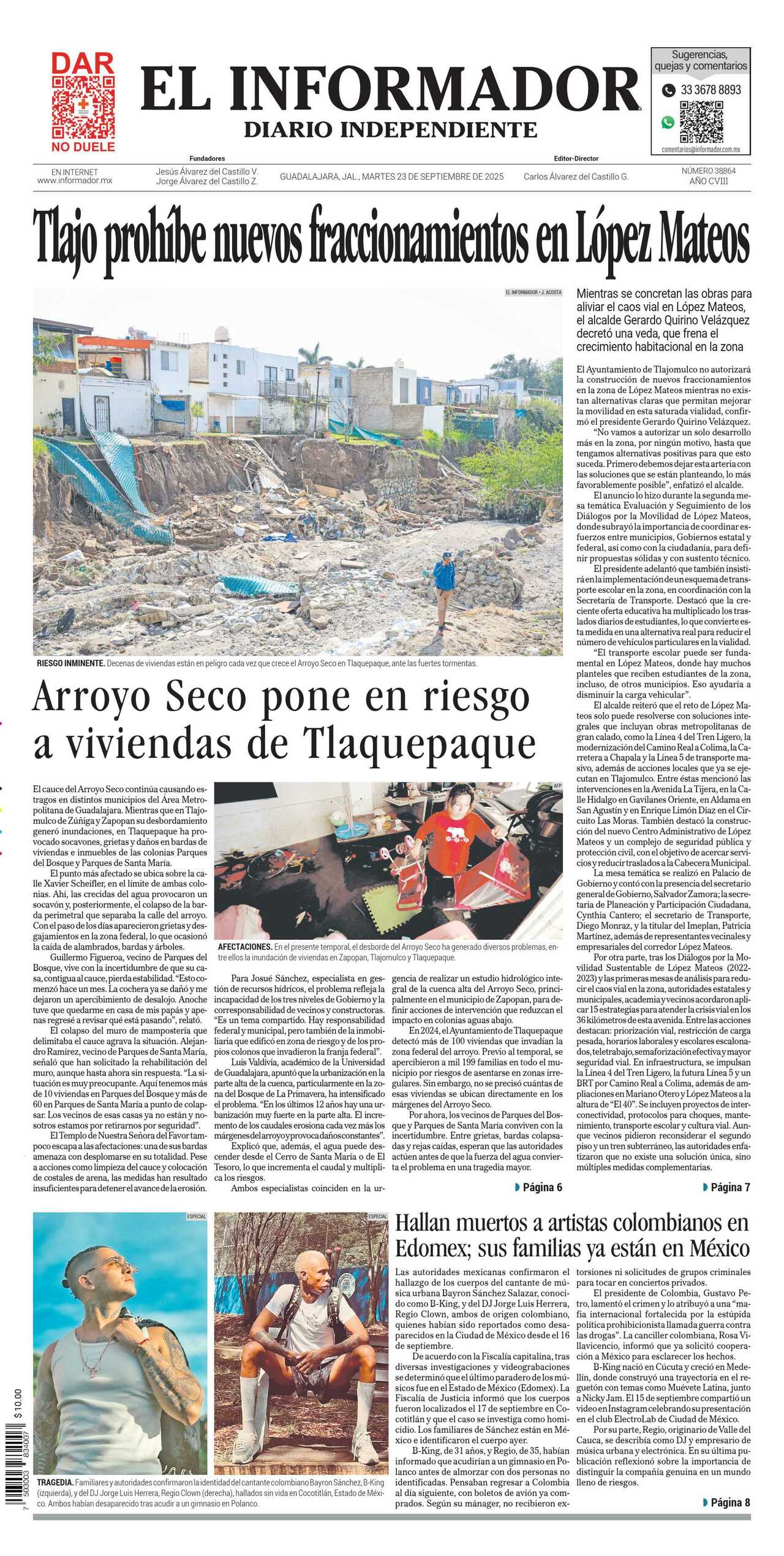 El Informador, edición del martes 23 de septiembre de 2025