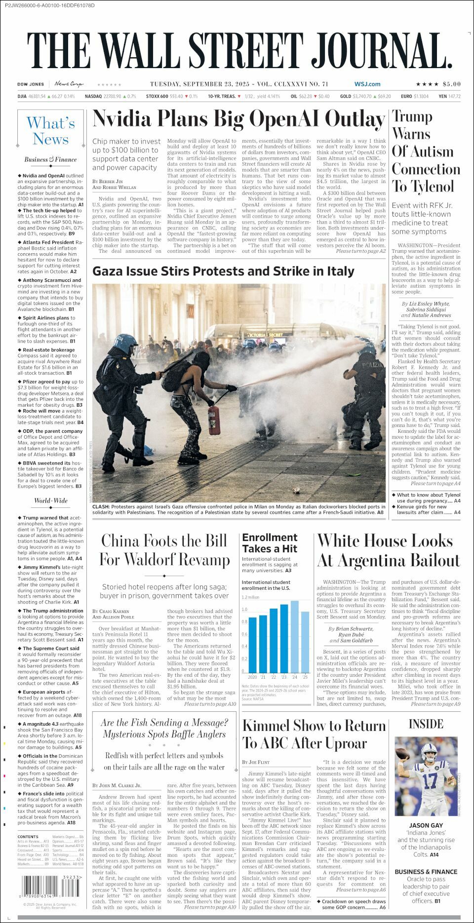 The Wall Street Journal, edición del martes 23 de septiembre de 2025