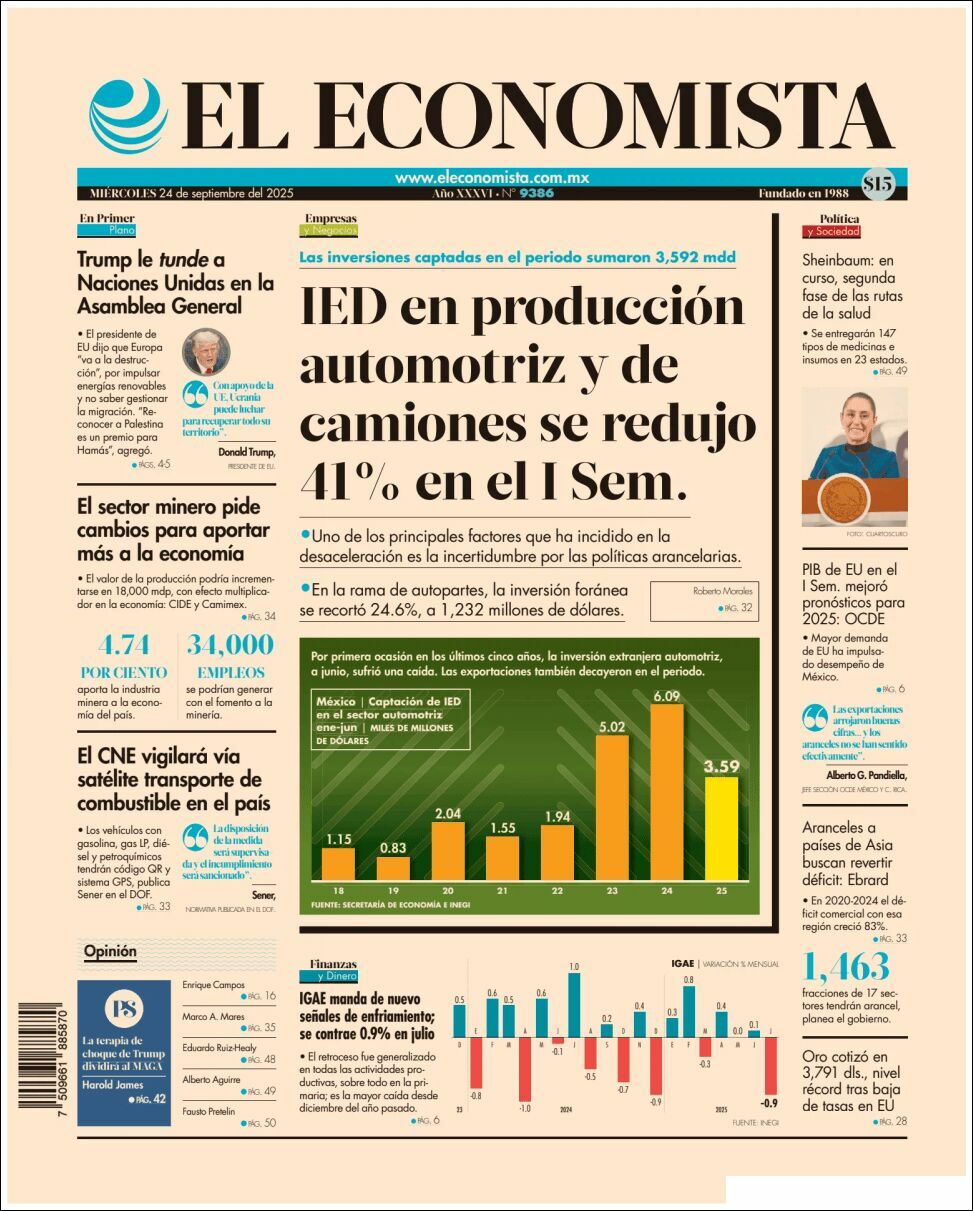 El Economista, edición del miércoles 24 de septiembre de 2025