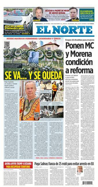 El Norte, edición del miércoles 24 de septiembre de 2025