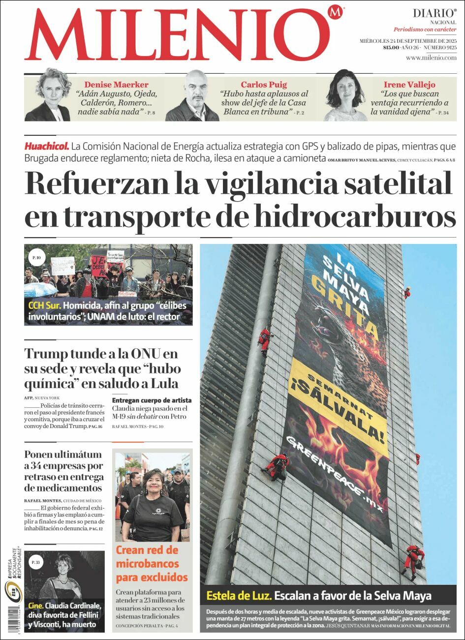 Milenio, edición del miércoles 24 de septiembre de 2025