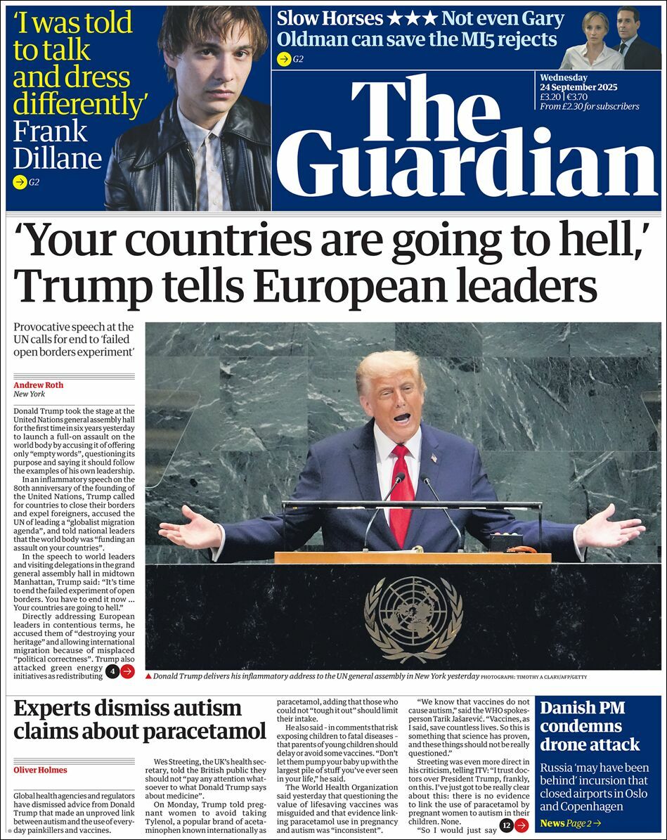 The Guardian, edición del miércoles 24 de septiembre de 2025