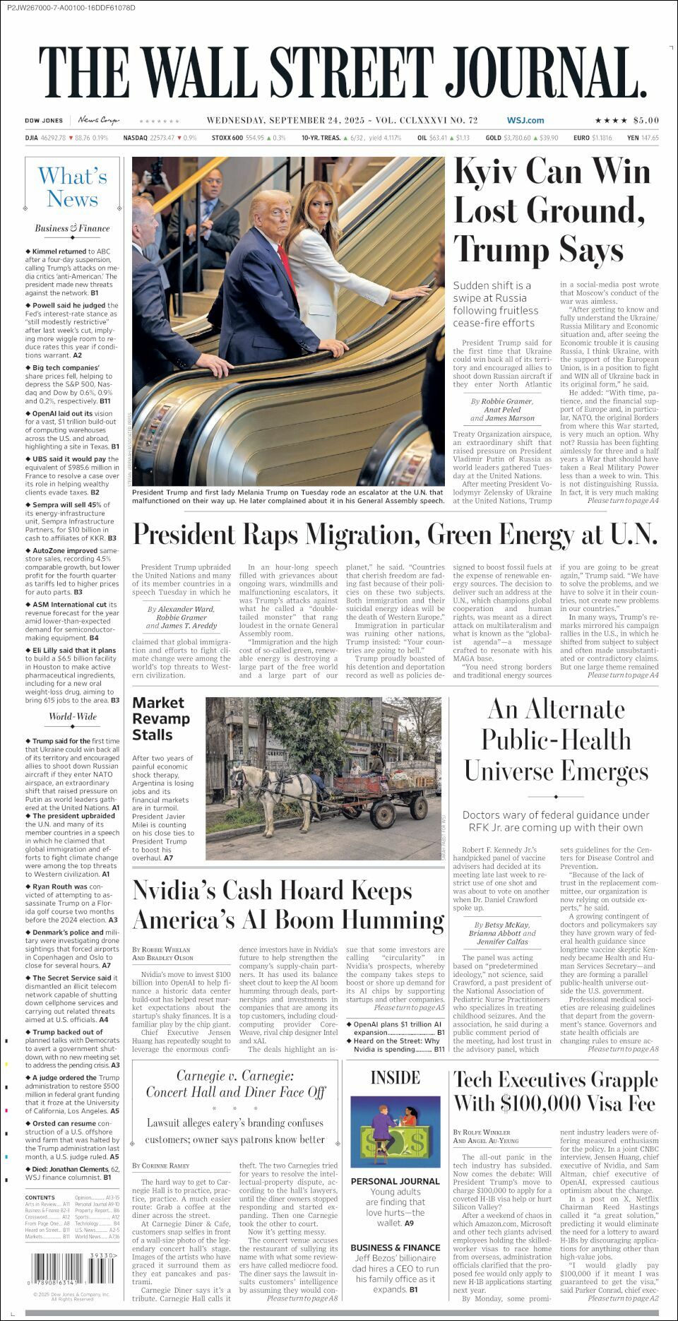 The Wall Street Journal, edición del miércoles 24 de septiembre de 2025