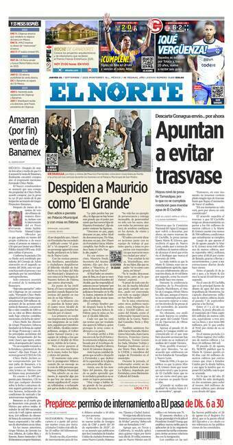 El Norte, edición del jueves 25 de septiembre de 2025
