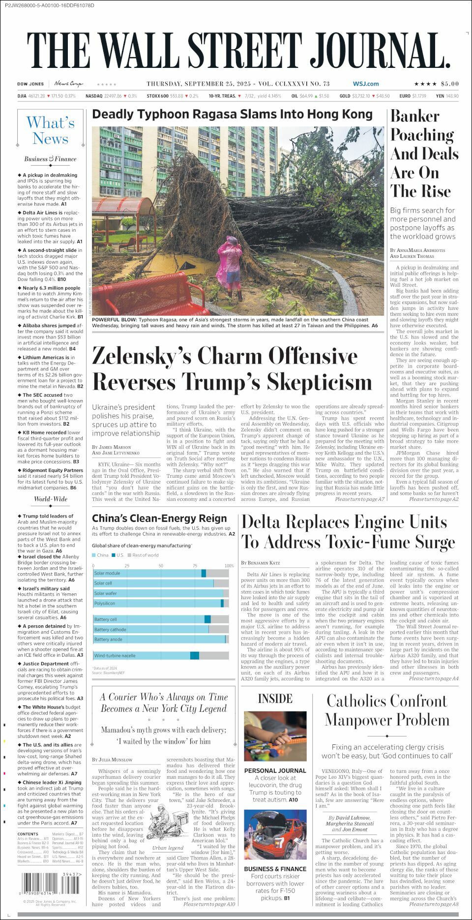 The Wall Street Journal, edición del jueves 25 de septiembre de 2025