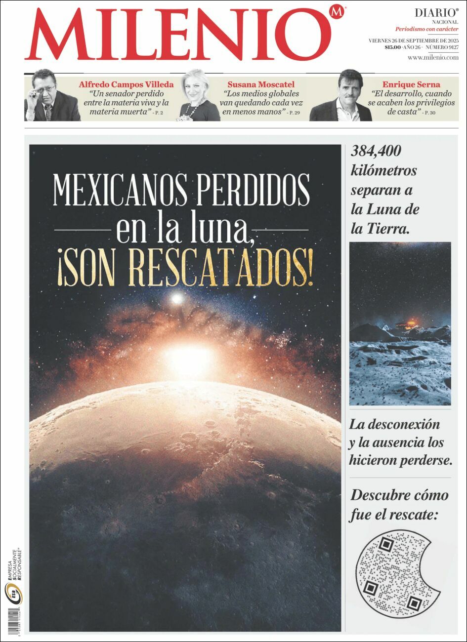 Milenio, edición del viernes 26 de septiembre de 2025