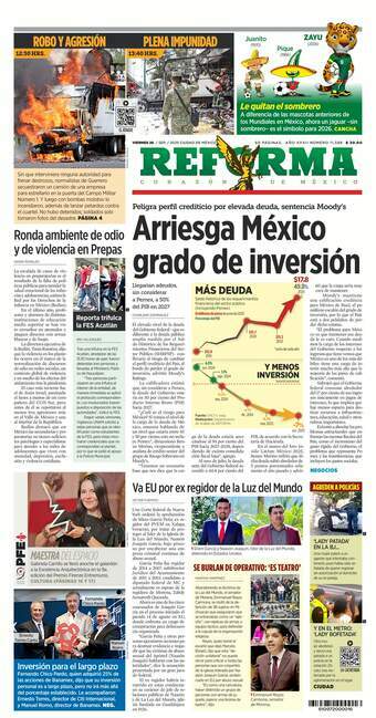 Reforma, edición del viernes 26 de septiembre de 2025