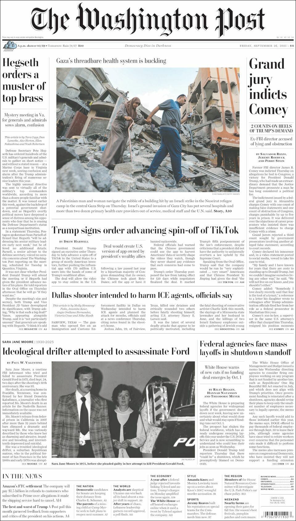 The Washington Post, edición del viernes 26 de septiembre de 2025