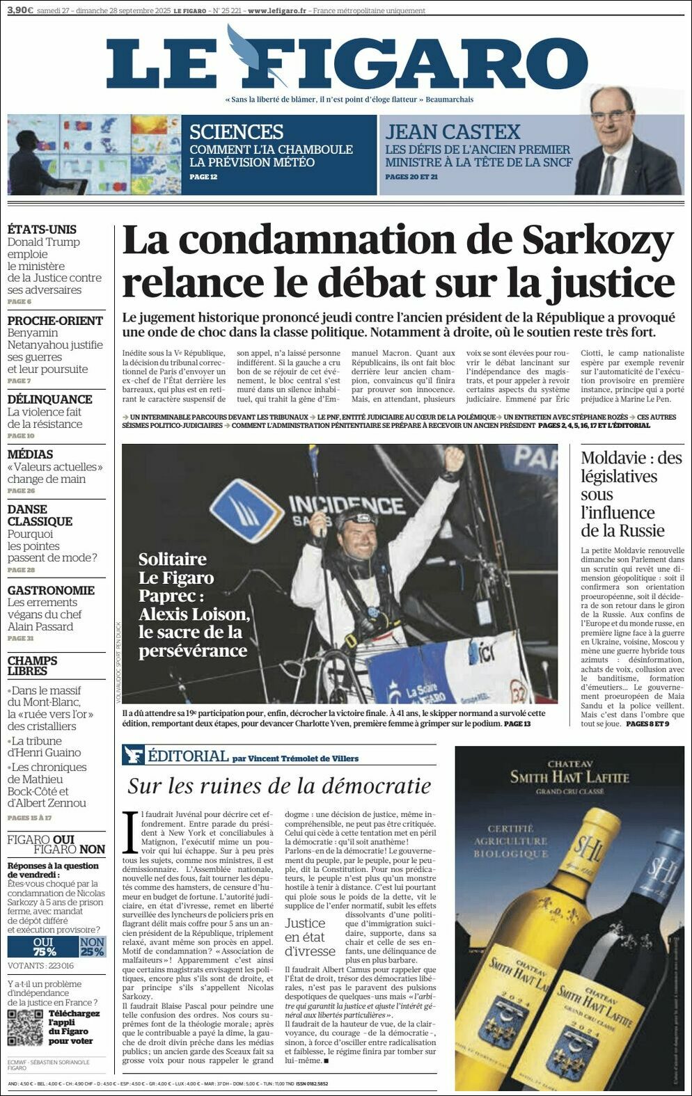 Le Figaro, edición del sábado 27 de septiembre de 2025