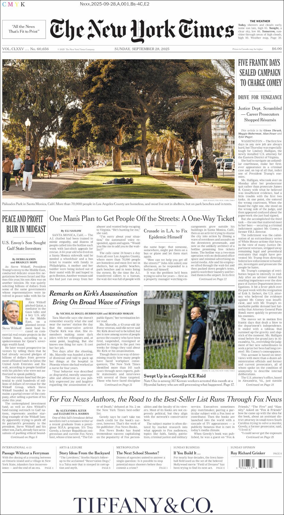 The New York Times, edición del domingo 28 de septiembre de 2025