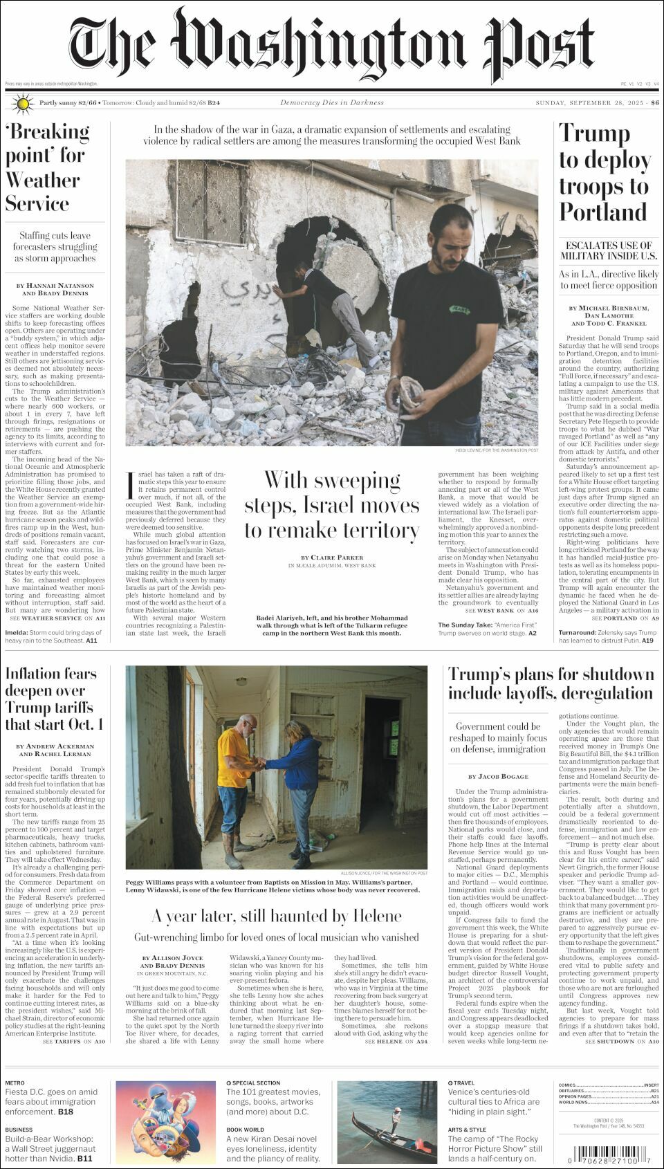 The Washington Post, edición del domingo 28 de septiembre de 2025