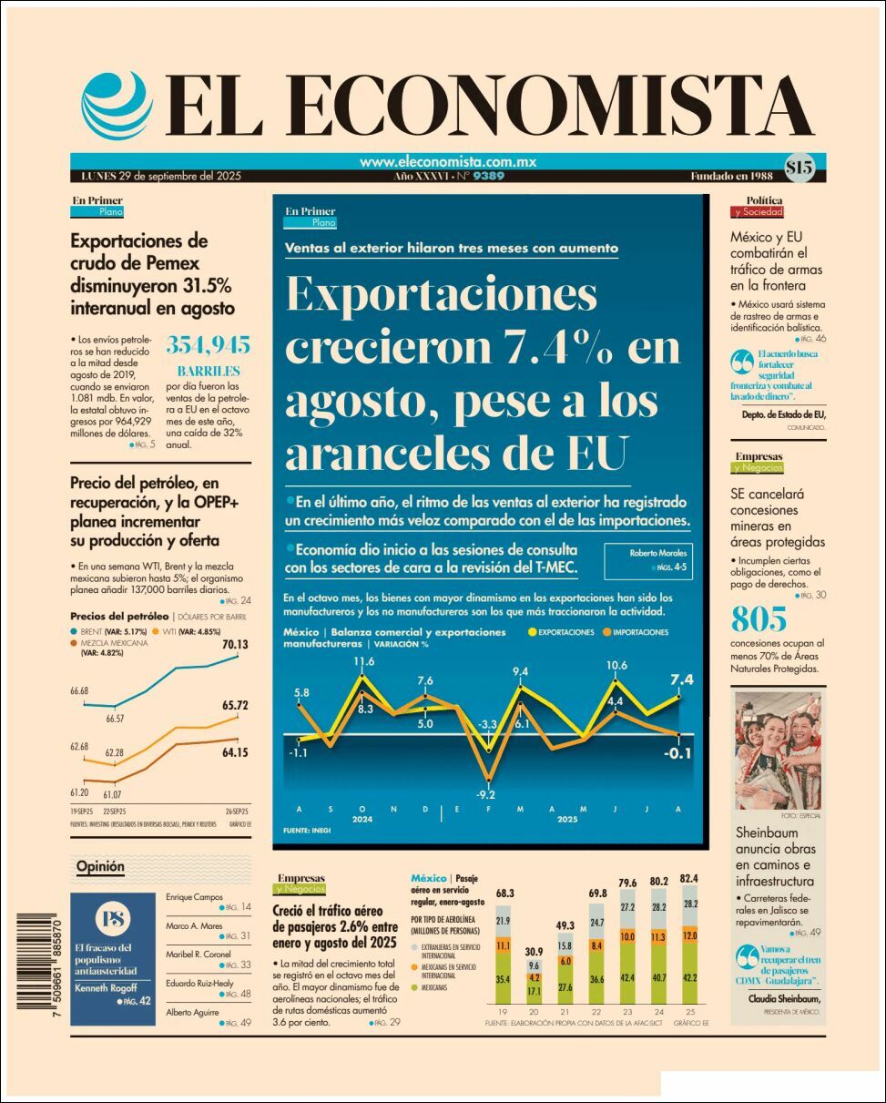 El Economista, edición del lunes 29 de septiembre de 2025