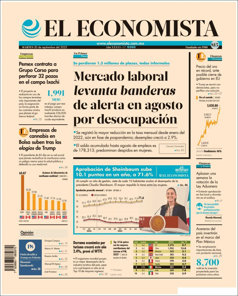 El Economista, edición del martes 30 de septiembre de 2025 El Economista, edición del martes 30 de septiembre de 2025