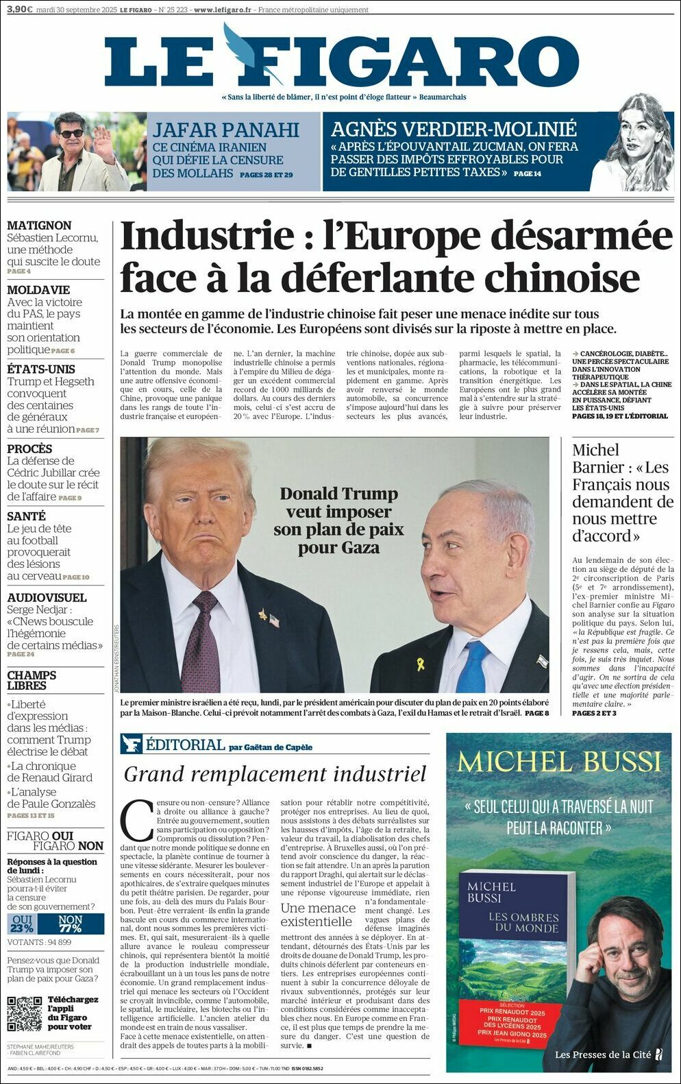 Le Figaro, edición del martes 30 de septiembre de 2025 Le Figaro, edición del martes 30 de septiembre de 2025