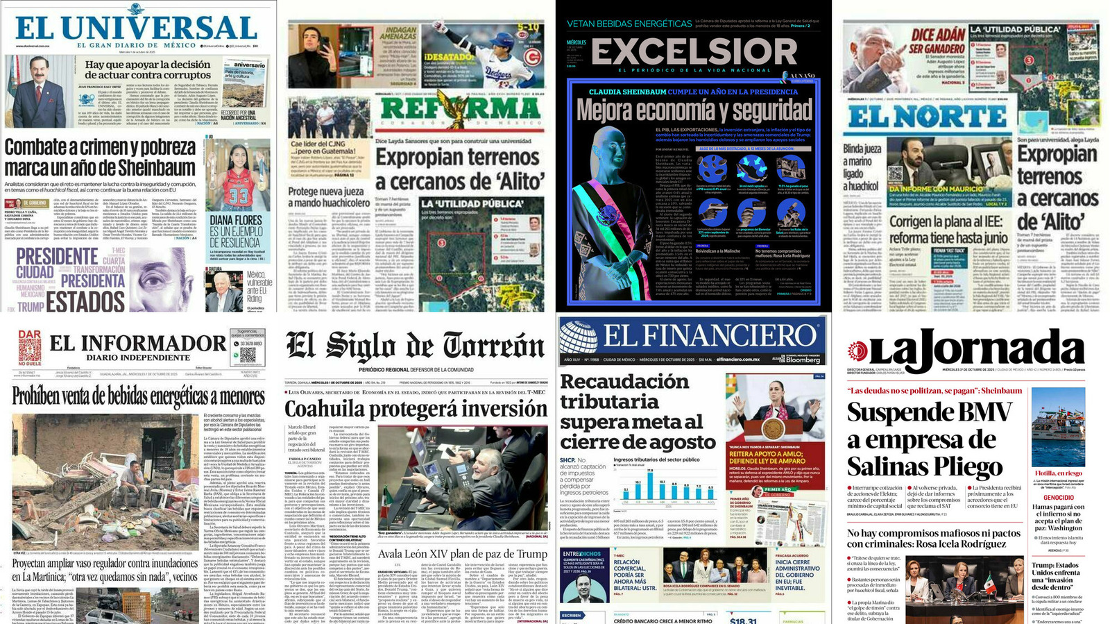 Portadas de periódicos impresos más importantes de México hoy