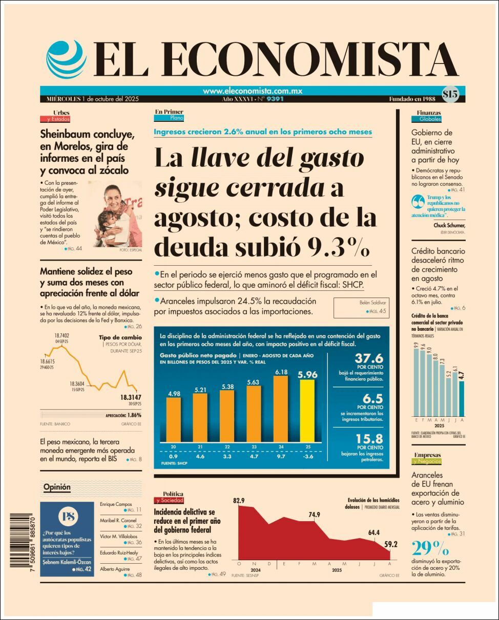 El Economista, edición del miércoles 01 de octubre de 2025 El Economista, edición del miércoles 01 de octubre de 2025
