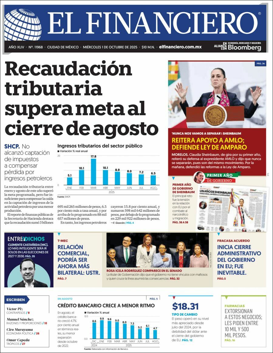 El Financiero, edición del miércoles 01 de octubre de 2025 El Financiero, edición del miércoles 01 de octubre de 2025