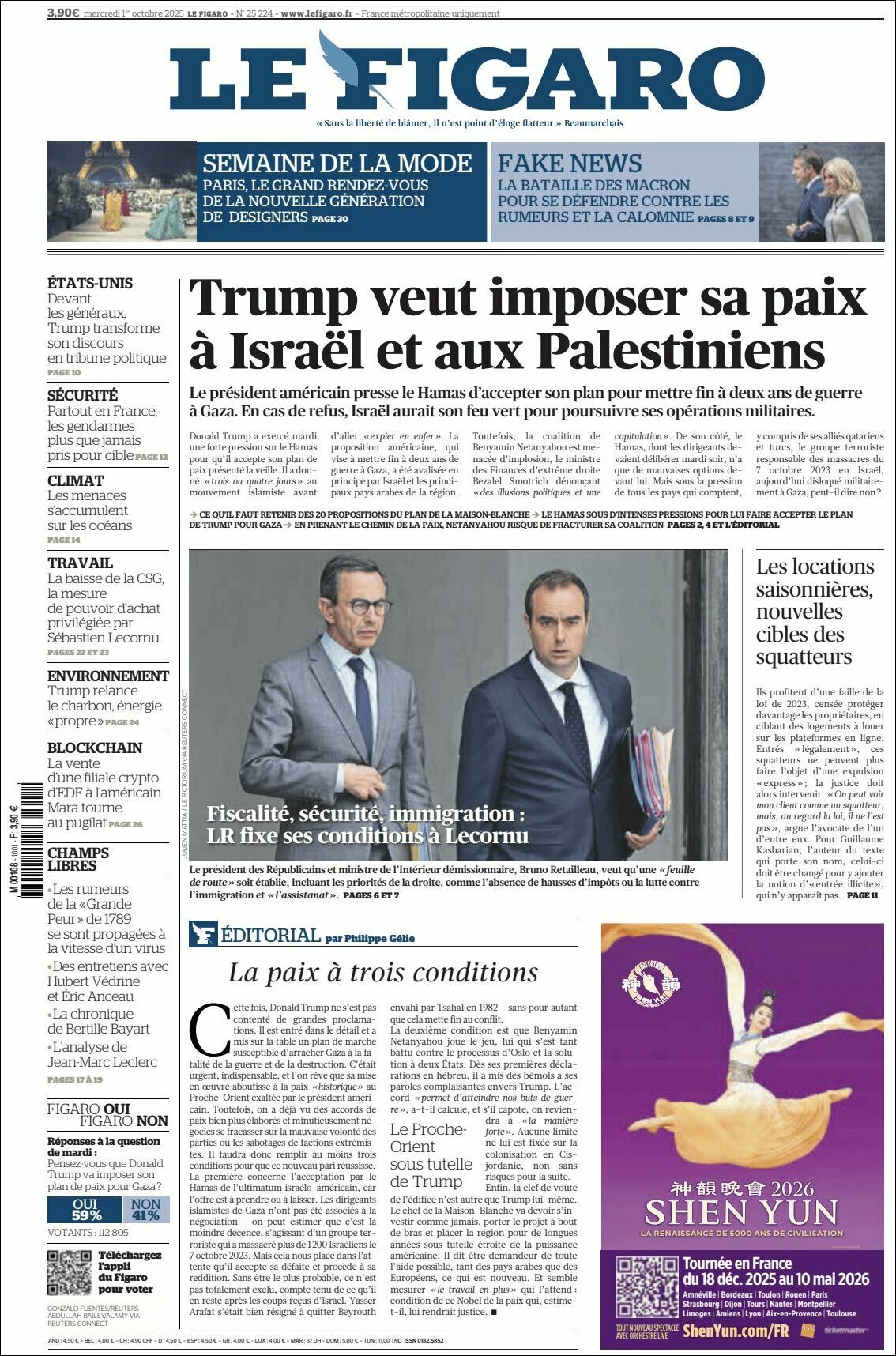 Le Figaro, edición del miércoles 01 de octubre de 2025 Le Figaro, edición del miércoles 01 de octubre de 2025