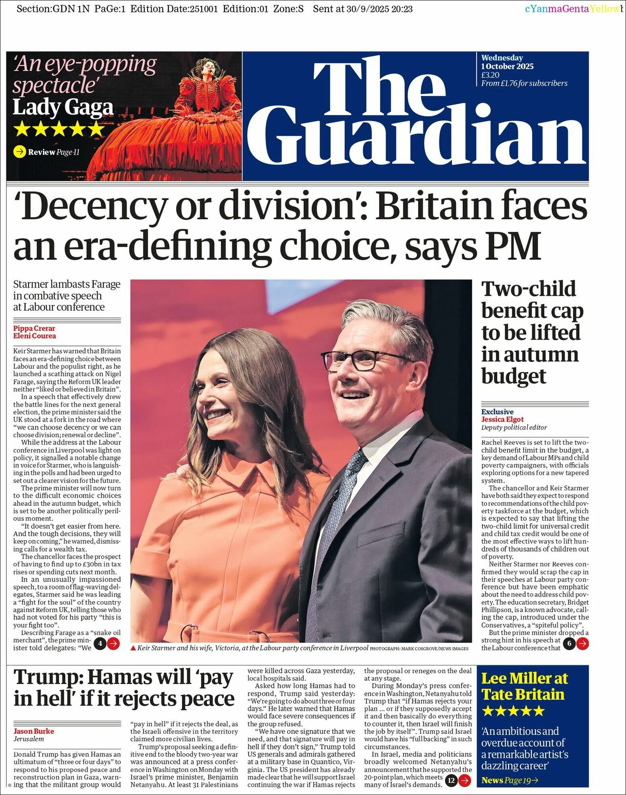 The Guardian, edición del miércoles 01 de octubre de 2025 The Guardian, edición del miércoles 01 de octubre de 2025