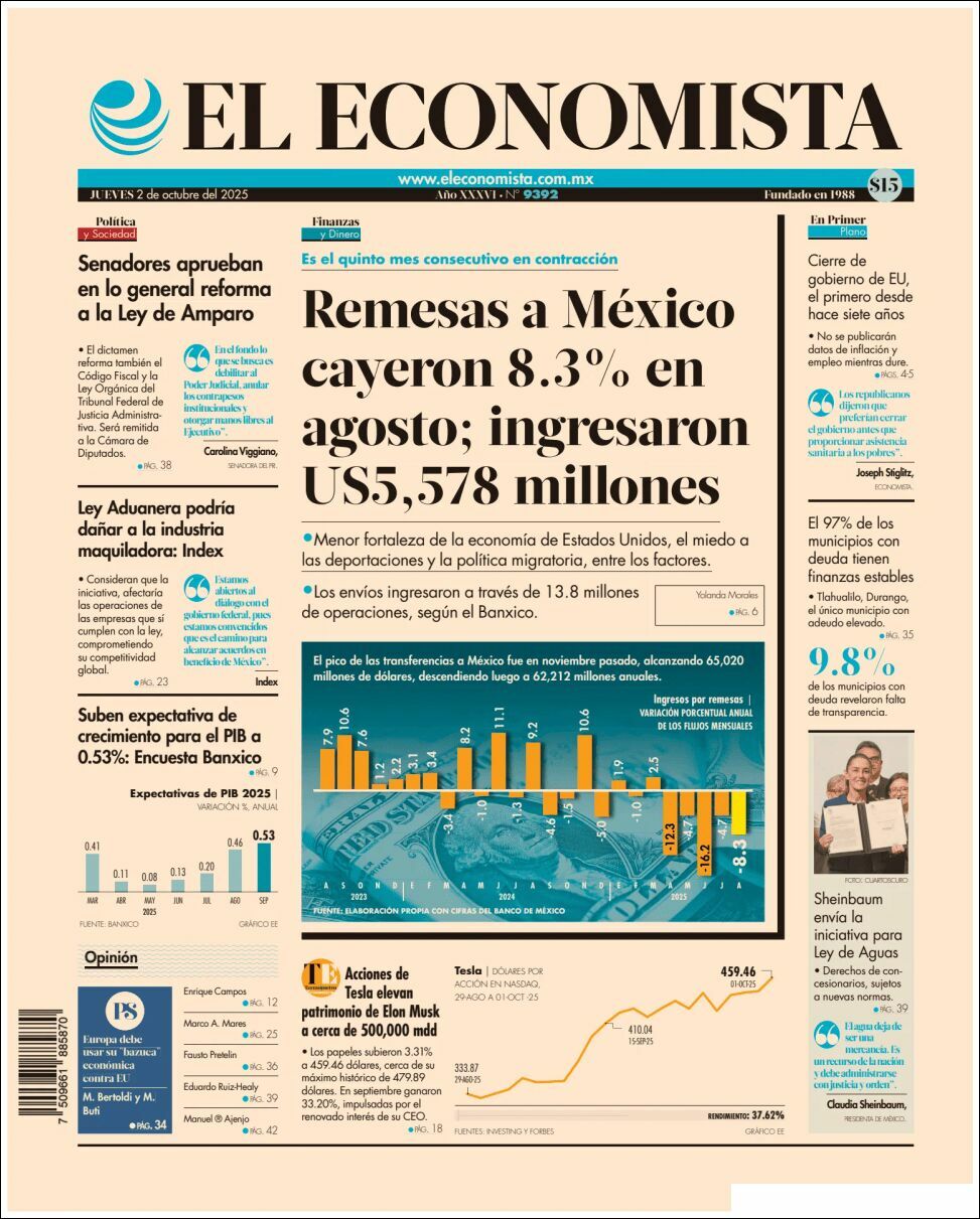 El Economista, edición del jueves 02 de octubre de 2025 El Economista, edición del jueves 02 de octubre de 2025