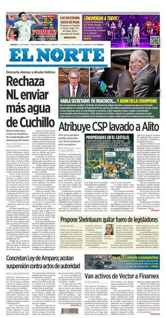 El Norte, edición del jueves 02 de octubre de 2025 El Norte, edición del jueves 02 de octubre de 2025