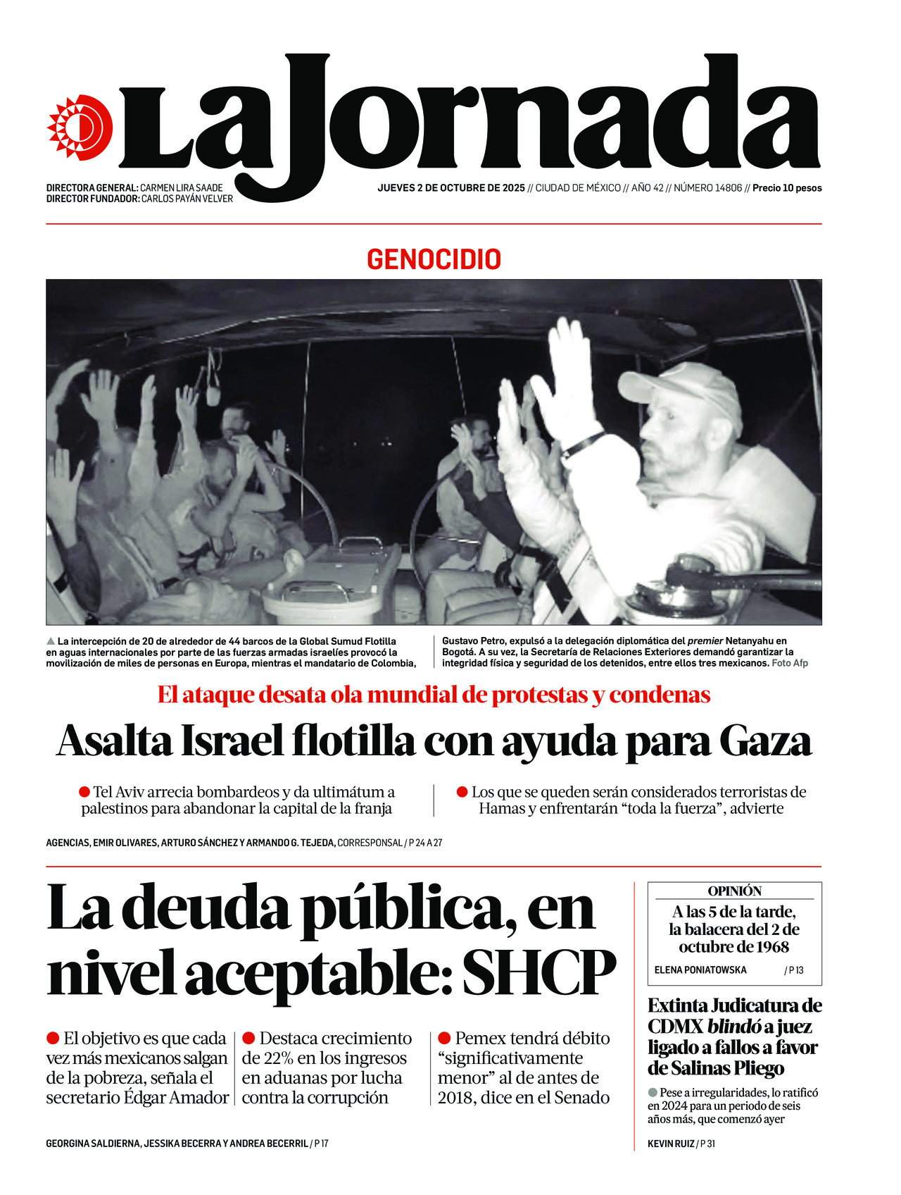 La Jornada, edición del jueves 02 de octubre de 2025 La Jornada, edición del jueves 02 de octubre de 2025