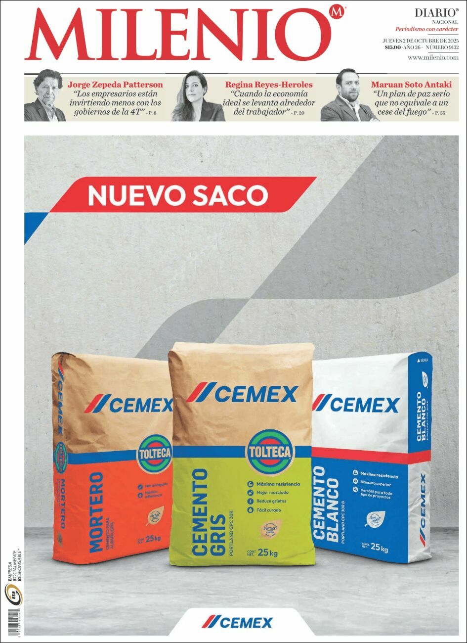 Milenio, edición del jueves 02 de octubre de 2025 Milenio, edición del jueves 02 de octubre de 2025