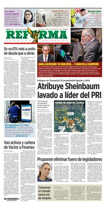 Reforma, edición del jueves 02 de octubre de 2025 Reforma, edición del jueves 02 de octubre de 2025