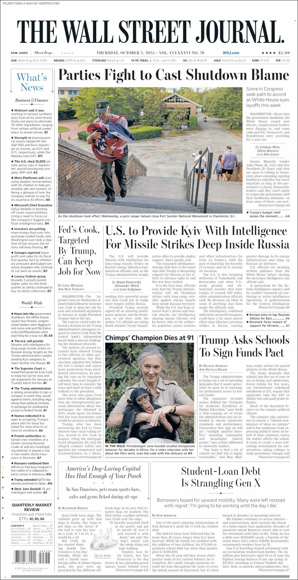 The Wall Street Journal, edición del jueves 02 de octubre de 2025 The Wall Street Journal, edición del jueves 02 de octubre de 2025