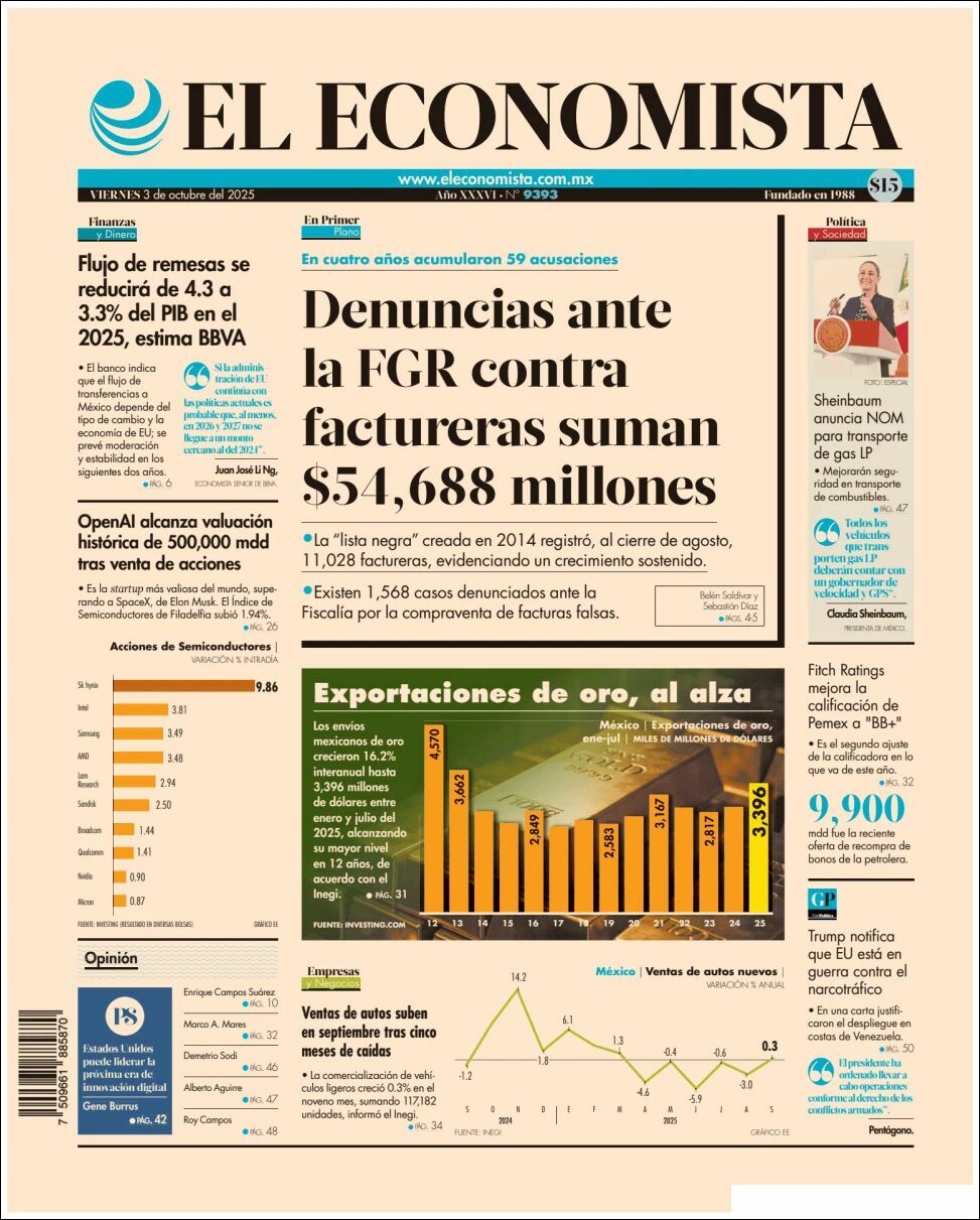 El Economista, edición del viernes 03 de octubre de 2025 El Economista, edición del viernes 03 de octubre de 2025